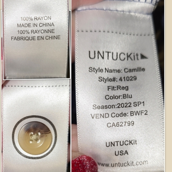 UNTUCKit for Her Camille Tie Sleeve Button Front Floral Print Dress Size 8 or M - Picture 10 of 10